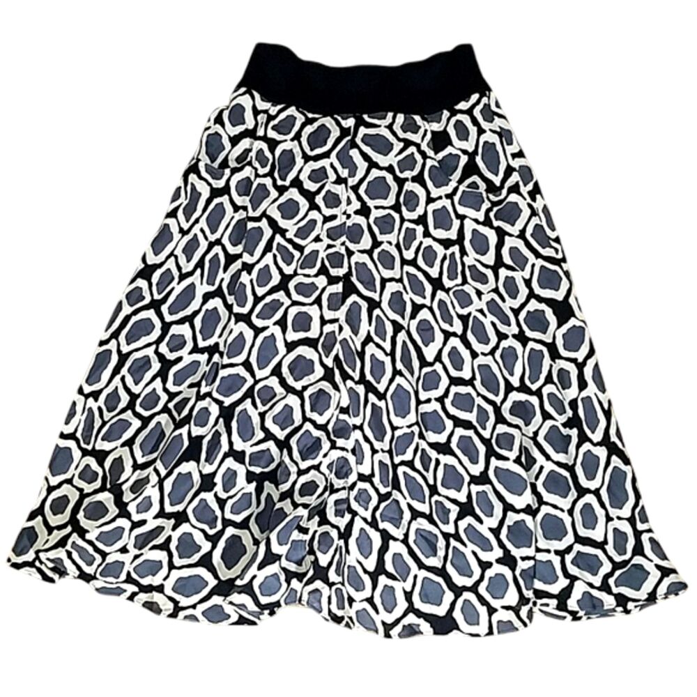 Diane Von Furstenberg DVF Silk Skirt 4 Geometric Animal Print Flared A-Line